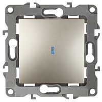 Выключатель с подсветкой без рамки Эра S12 1-кл 10А шампань картинка